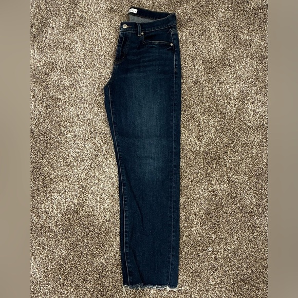 LOFT Dark Blue Ankle Jeans with Raw Hem size 6 - Picture 4 of 5